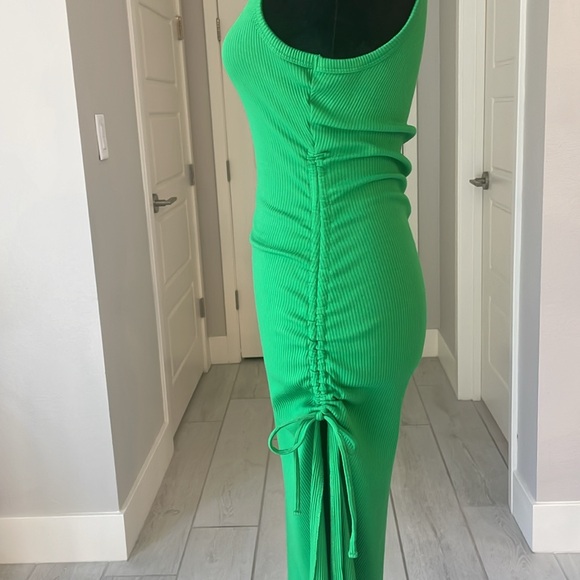 J. Crew Ruched Midi Dress In Vintage Rib Kelly Green Size S - Picture 6 of 12